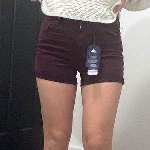 American Eagle burgundy denim shorts